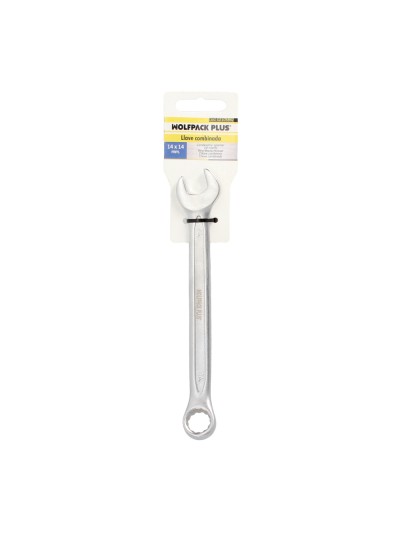 Llave Combinada Plus 14x14 Acero Cromo Vanadio DIN 3113. Llave Doble Boca, Llave Fija, Llave Estrella