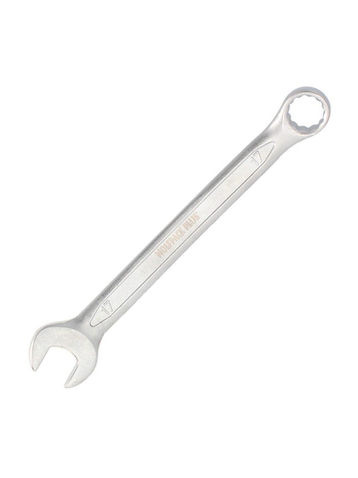 Llave Combinada Plus 17x17 Acero Cromo Vanadio DIN 3113. Llave Doble Boca, Llave Fija, Llave Estrella