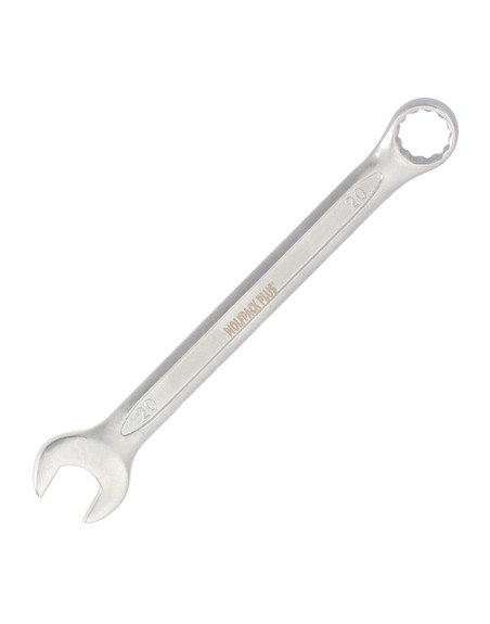 Llave Combinada Plus 20x20 Acero Cromo Vanadio DIN 3113. Llave Doble Boca, Llave Fija, Llave Estrella