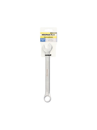 Llave Combinada Plus 20x20 Acero Cromo Vanadio DIN 3113. Llave Doble Boca, Llave Fija, Llave Estrella