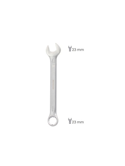 Llave Combinada Plus 23x23 Acero Cromo Vanadio DIN 3113. Llave Doble Boca, Llave Fija, Llave Estrella