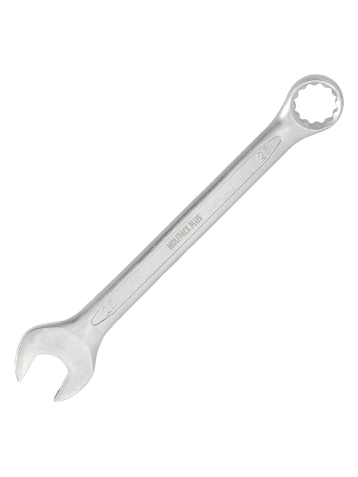 Llave Combinada Plus 25x25 Acero Cromo Vanadio DIN 3113. Llave Doble Boca, Llave Fija, Llave Estrella