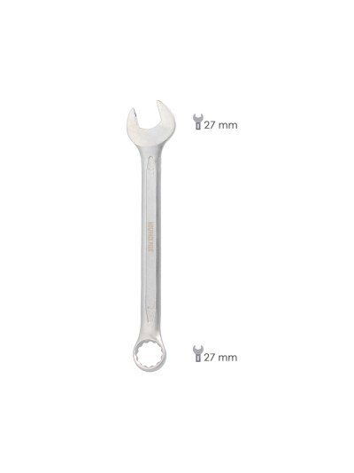 Llave Combinada Plus 27x27 Acero Cromo Vanadio DIN 3113. Llave Doble Boca, Llave Fija, Llave Estrella