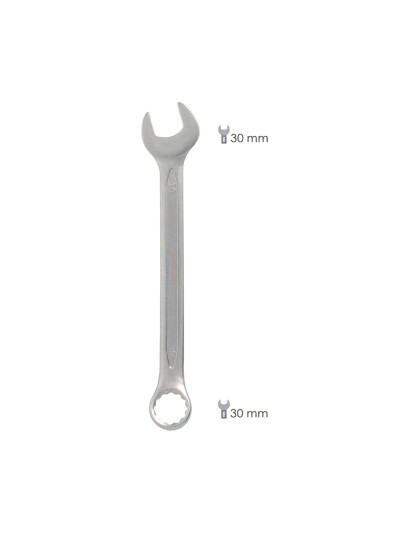 Llave Combinada Plus 30x30 Acero Cromo Vanadio DIN 3113. Llave Doble Boca, Llave Fija, Llave Estrella