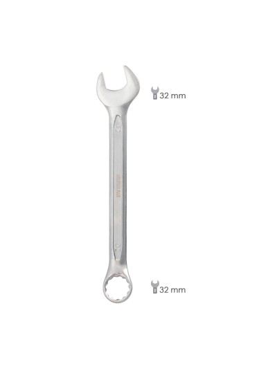 Llave Combinada Plus 32x32 Acero Cromo Vanadio DIN 3113. Llave Doble Boca, Llave Fija, Llave Estrella