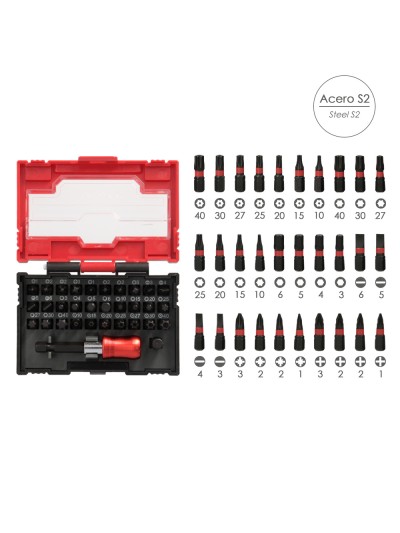 Juego De Puntas Destornillador Acero Con Adaptador Rapido 32 Piezas