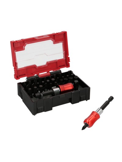 Juego De Puntas Destornillador Acero Cromo Vanadio Con Adaptador Rapido 32 Piezas