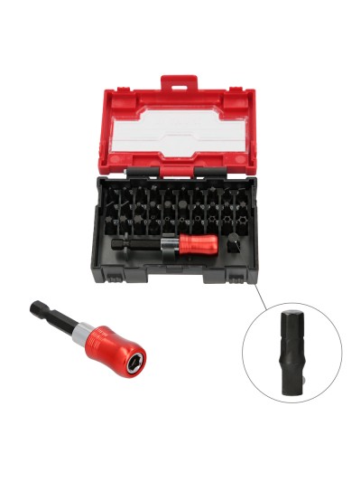 Juego De Puntas Destornillador Acero Cromo Vanadio Con Adaptador Rapido 32 Piezas