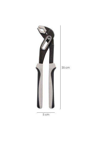 Tenazas Apertura Múltiple Negra Plus 250 mm. mangos Engomados DIN 8976. Pico De Loro, Alicates Extensibles, Tenazas Fontanero