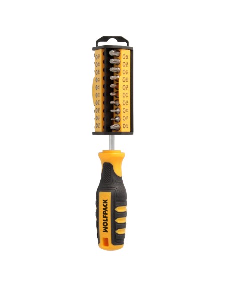 Juego De Puntas con Destornillador  1/4" 35 Piezas. Acero Cromo Vanadio, Kit Destorpuntas, Puntas Destornillador.
