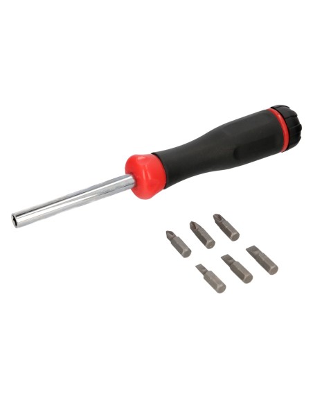 Juego De Puntas con Destornillador  1/4" 7 Piezas. Acero Cromo Vanadio, Kit Destorpuntas, Puntas Destornillador.