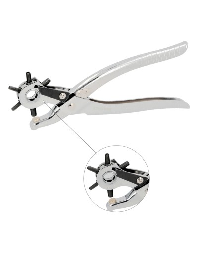 Sacabocados Estrella Profesional 225 mm. Agujeros de Ø 2,5 a 5 mm. Alicates Agujeros, Perforador Cuero, Alicates Cinturones,