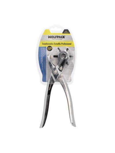 Sacabocados Estrella Profesional 225 mm. Agujeros de Ø 2,5 a 5 mm. Alicates Agujeros, Perforador Cuero, Alicates Cinturones,
