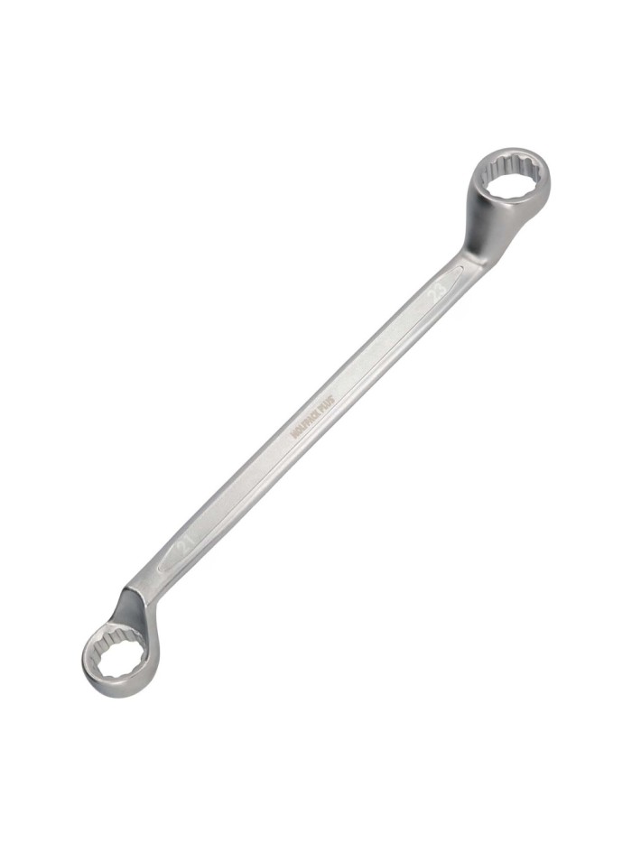 Llave Estrella Acodada Plus Acero Cromo Vanadio 21x23 DIN 838. Llave Doble Boca Acodada, Llave Fija Estrella Acodada