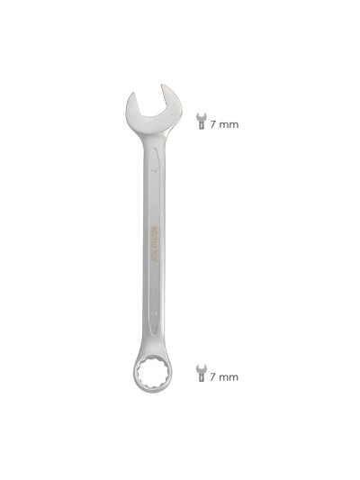 Llave Combinada Plus 7x7 Acero Cromo Vanadio DIN 3113. Llave Doble Boca, Llave Fija, Llave Estrella