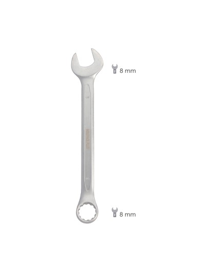 Llave Combinada Plus 8x8 Acero Cromo Vanadio DIN 3113. Llave Doble Boca, Llave Fija, Llave Estrella