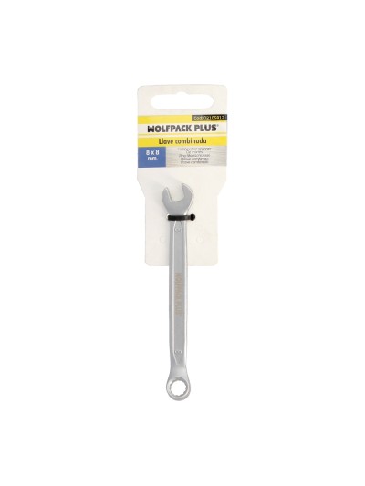 Llave Combinada Plus 8x8 Acero Cromo Vanadio DIN 3113. Llave Doble Boca, Llave Fija, Llave Estrella