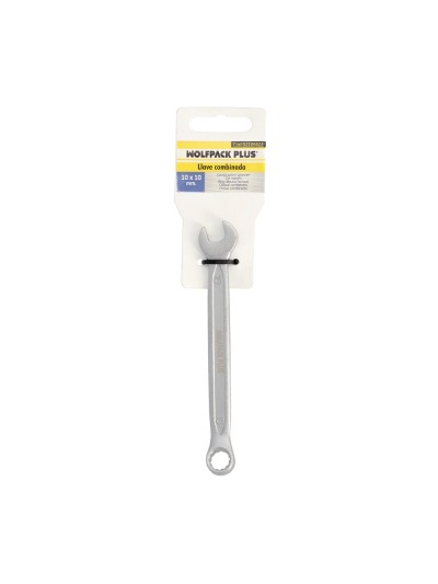 Llave Combinada Plus 10x10 Acero Cromo Vanadio DIN 3113. Llave Doble Boca, Llave Fija, Llave Estrella