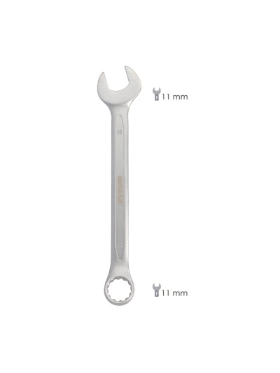 Llave Combinada Plus 11x11 Acero Cromo Vanadio DIN 3113. Llave Doble Boca, Llave Fija, Llave Estrella