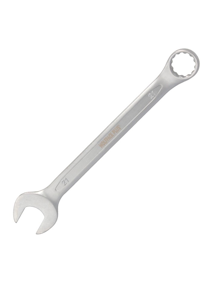 Llave Combinada Plus 21x21 Acero Cromo Vanadio DIN 3113. Llave Doble Boca, Llave Fija, Llave Estrella