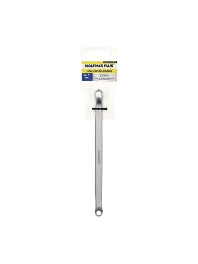 Llave Estrella Acodada Plus Acero Cromo Vanadio 6x7 DIN 838. Llave Doble Boca Acodada, Llave Fija Estrella Acodada