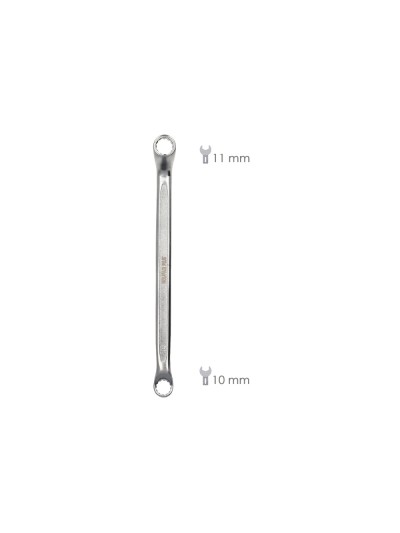 Llave Estrella Acodada Plus Acero Cromo Vanadio 10x11 DIN 838. Llave Doble Boca Acodada, Llave Fija Estrella Acodada