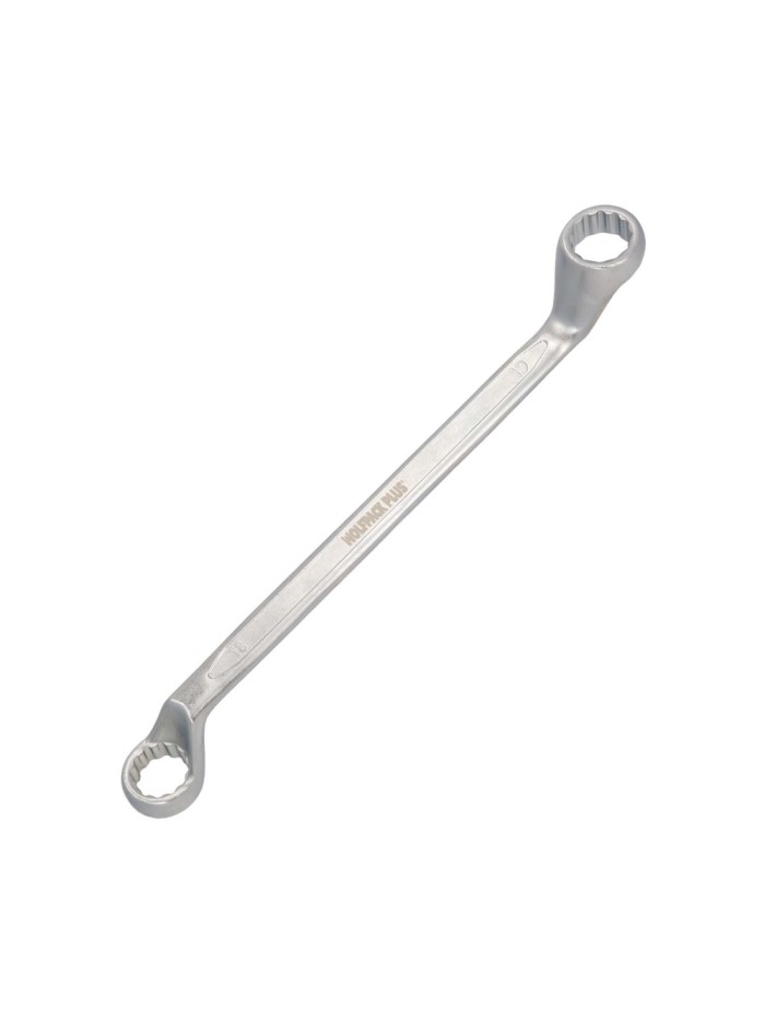 Llave Estrella Acodada Plus Acero Cromo Vanadio 18x19 DIN 838. Llave Doble Boca Acodada, Llave Fija Estrella Acodada