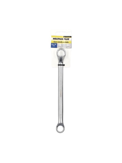 Llave Estrella Acodada Plus Acero Cromo Vanadio 18x19 DIN 838. Llave Doble Boca Acodada, Llave Fija Estrella Acodada