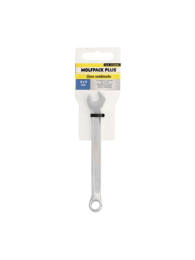 Llave Combinada Plus 9x9 Acero Cromo Vanadio DIN 3113. Llave Doble Boca, Llave Fija, Llave Estrella