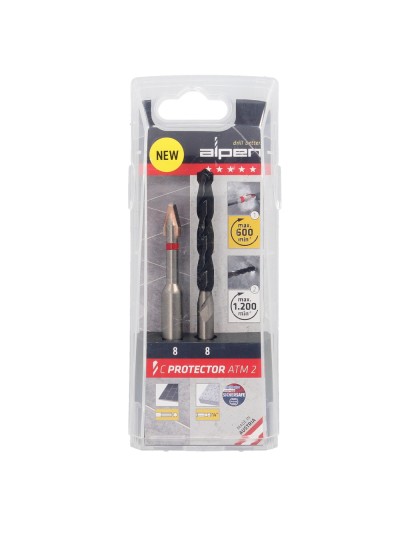Broca Alpen Materiales Porcelanicos Muy Duros Ø 8 mm. Kit 2 brocas. Sin Refrigeración,