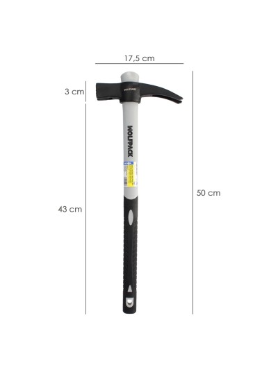 Martillo Encofrador Magentico Fibra Vidrio Mango Fibra Vidrio Con Empuñadura Antideslizante. 700 Gramos 50 cm.