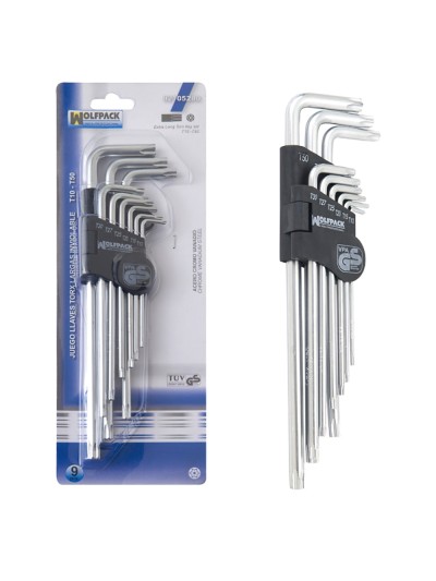Juego Llaves Torx "L" 9 Piezas Largo Inviolable