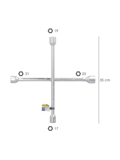 Llave Cruz Wolfpack 17x19x21x23 mm. Para Coche
