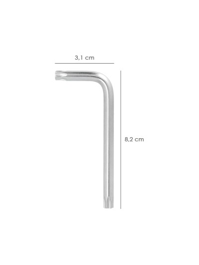 Llave Torx Inviolable Standar Acero Cromo Vanadio Profesional T30 mm. Llave Estrella, Llave Allen Estrella