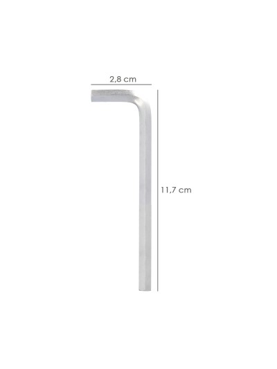 Llave Allen Larga Acero Cromo Vanadio Profesional 5,0 mm. Llave Hexagonal, Llave Allen Taller Mecanica, Llave Allen Bricolaje