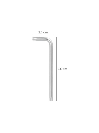 Llave Torx Inviolable Larga Acero Cromo Vanadio Profesional T20 mm. Llave Estrella, Llave Allen Estrella