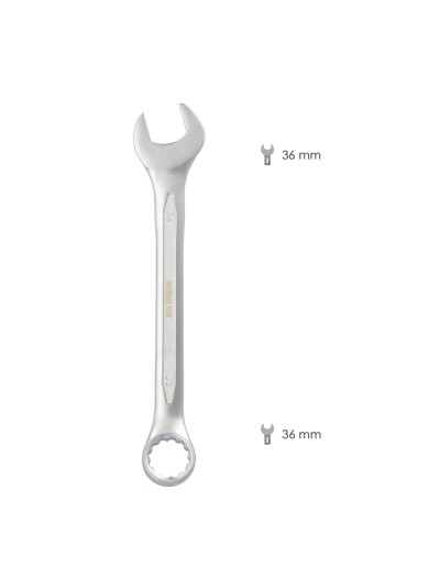 Llave Combinada Plus 36x36 Acero Cromo Vanadio DIN 3113. Llave Doble Boca, Llave Fija, Llave Estrella