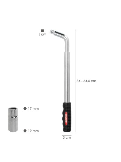 Llave Extensible Para Rueda de Coche 17x19 mm. Llave Cruz, Llave Telescopica Neumaticos,