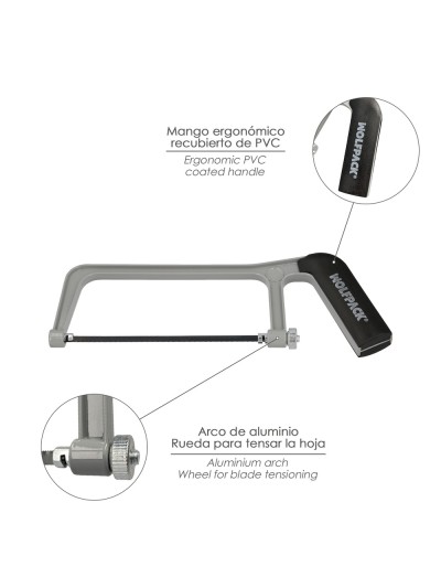 Arco Sierra Mini Profesional Aluminio Hoja 150 mm. Serrucho, Segueta, Segueta, Mini Arco Sierra