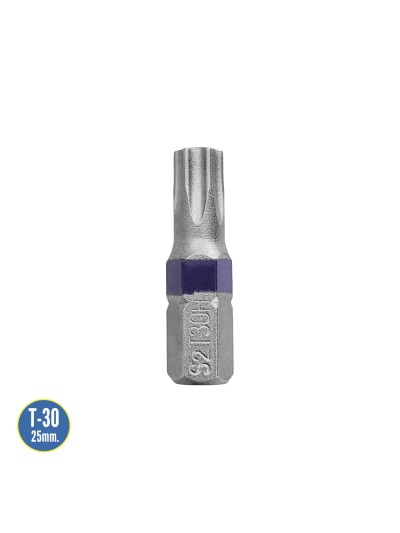 Puntas Destornillador Torx 30 Inviolable (2 Piezas). Acero S2 al Cromo Vanadio. Puntas Hexagonales, Destorpuntas,