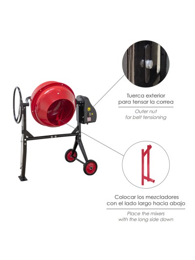 Hormigonera 160 litros / 650 W. Desmontable