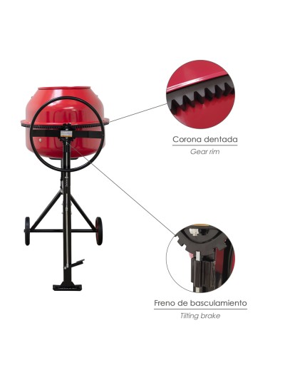 Hormigonera 160 litros / 650 W. Desmontable