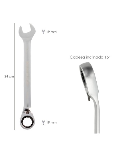 Llave Combinada Con Carraca 19 mm. DIN 3113