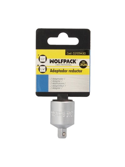 Adaptador Reductor  1/2" Hembra A 1/4" Macho. Acero Cromo Vanadio, Aristas Redondas, Reductor Carraca,