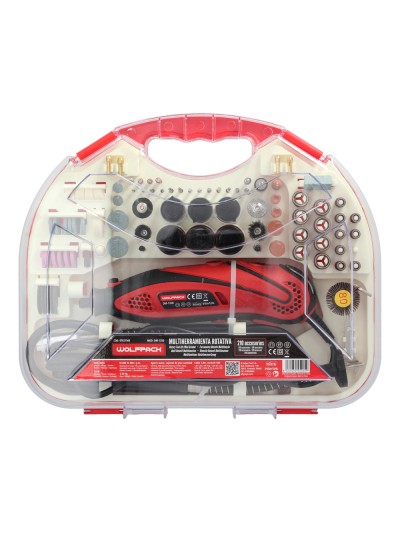Multiherramienta 135 Watt. Con 210 Accesorios y Maletin. Herramienta Multifunción, Mini Taladro, Herramienta Rotativa, Amoladora