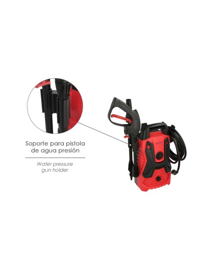 Hidrolimpiadora Alta Presión 100 Bares 1.300 Watt. Con Accesorios. 270 Litros / Hora. Limpiadora de Agua Con Deposito Detergente