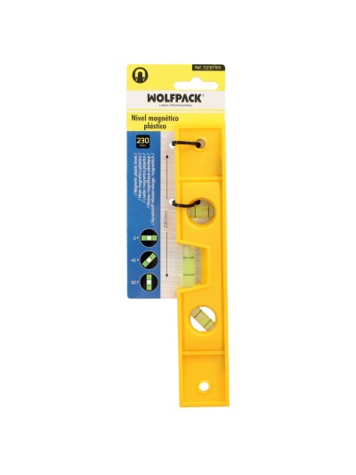 Nivel Burbuja Plastico, Base Magnetica 230 mm.
