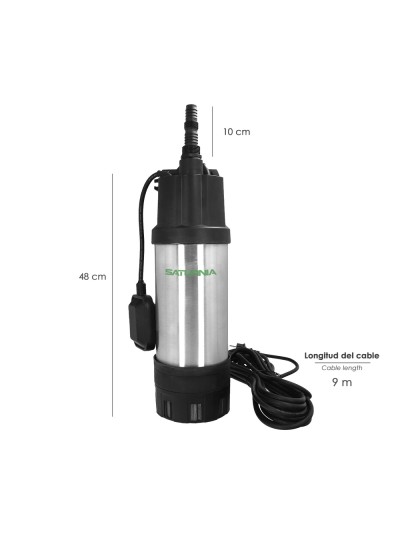 Bomba Aguas Limpias Sumergible Multietapa 1000 W. 5.200 lts/hora, Profundidad 7 Mts, Elevación 35 mts. Presion Max: 3,5 Bares