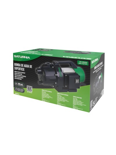 Bomba Aguas Limpias Superficie 800 W. 3.200 lts/hora, Profundidad 8 Mts, Elevación 40 mts. Presion Max: 4,0 Bares