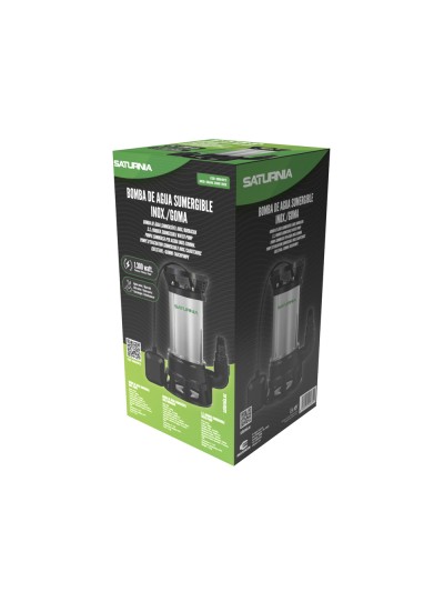 Bomba Aguas Sucias Sumergible Inoxidable 1.300 W. 25.000 lts/hora, Profundidad 7 Mts, Elevación 11 mts. Particulas max. Ø 38 mm.